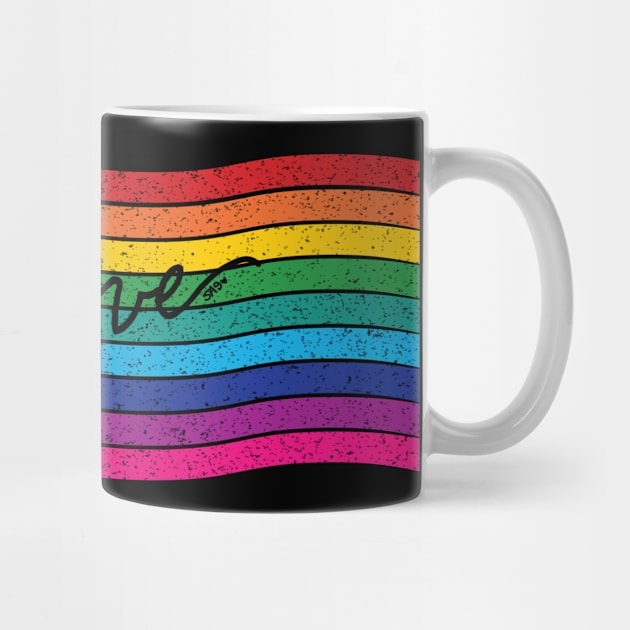 Retro Rainbow Stripe Flag Love by meownarchy